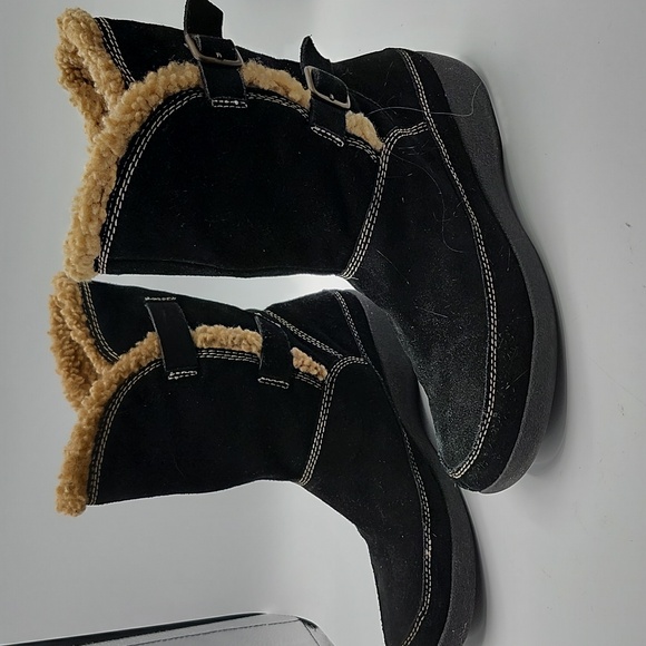 Easy Spirit black boots with tan faux fur leather upper Westwing Sz 10M - Picture 3 of 9